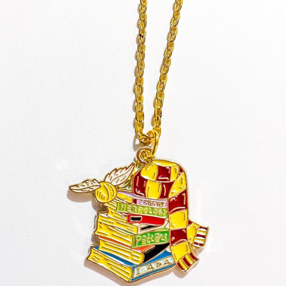 Harry Potter Books Gold Pendant Necklace